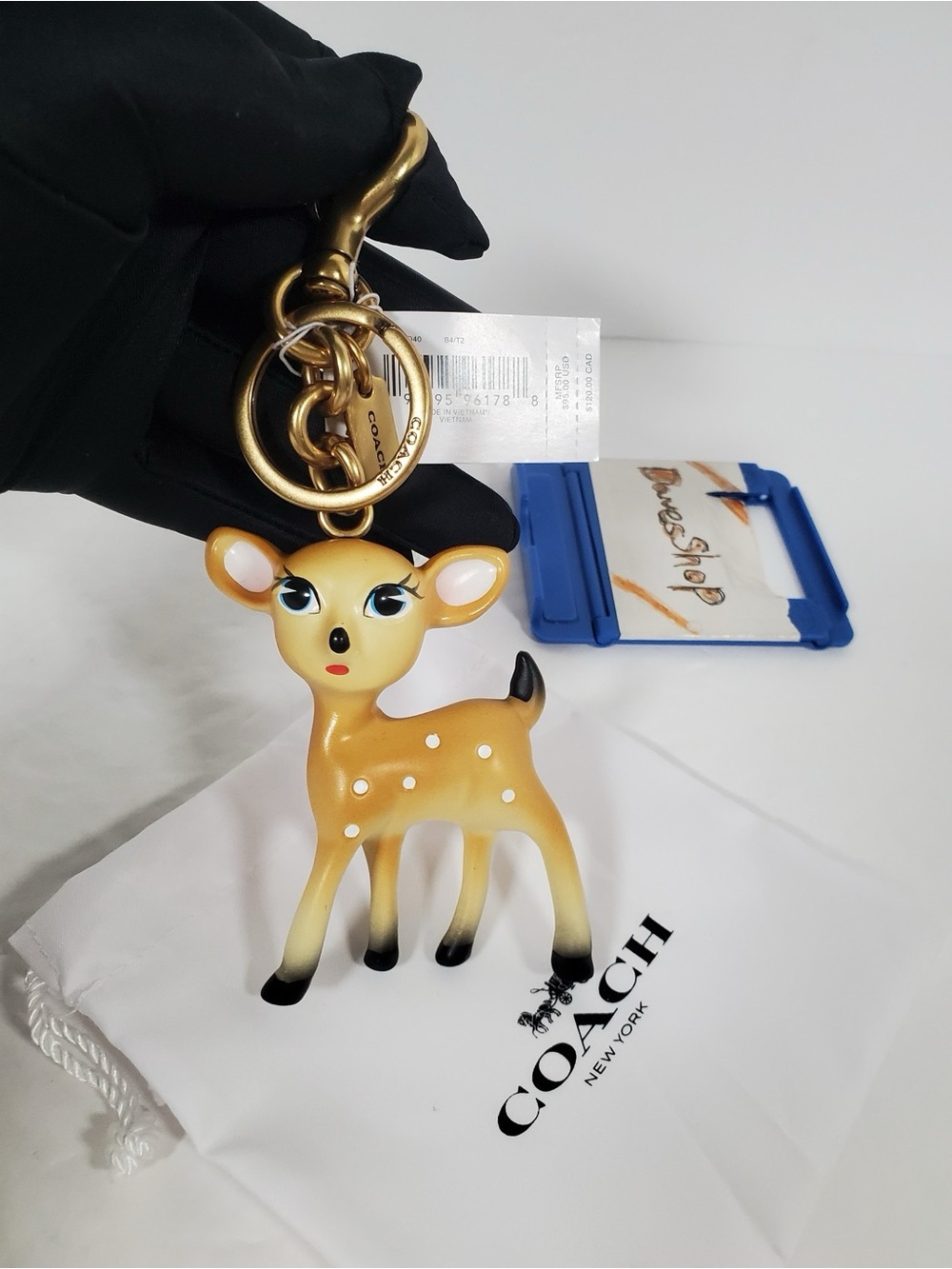 Coach Deer Bag Charm Keychain NWT